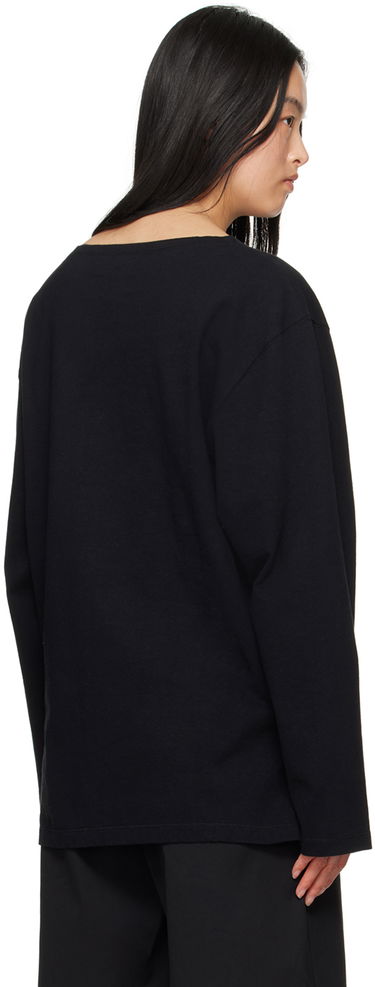 Tričko LEMAIRE Lemaire Wide Neck Long Sleeve T-Shirt Čierna | TO1166 LJ1010, 2