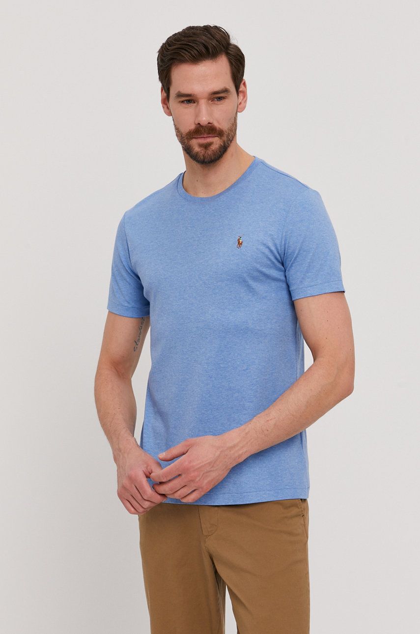 Tričko Polo by Ralph Lauren Cotton Custom Tee Soft Modrá | 710740727024, 0