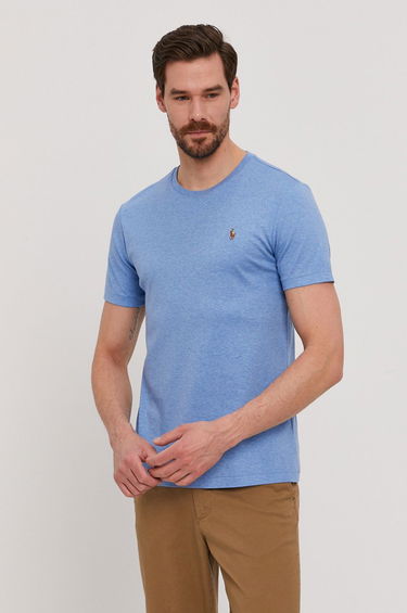 Tričko Polo by Ralph Lauren Cotton Custom Tee Soft Modrá | 710740727024, 0