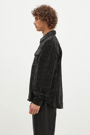 Košeľa DAILY PAPER Hakim Velvet Longsleeve Shirt Čierna | 2421090, 1