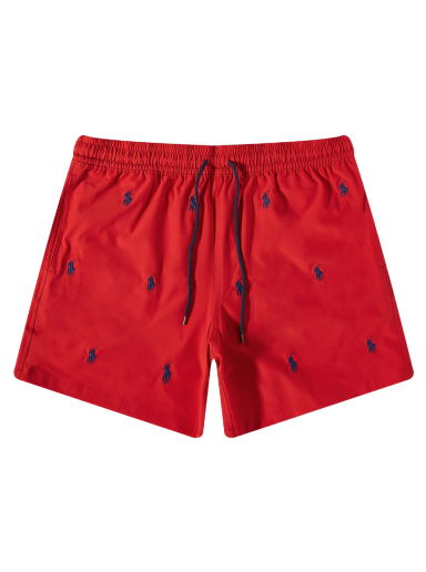 Plavky Polo by Ralph Lauren All Over Pony Traveller Swim Short Červená | 710835129001