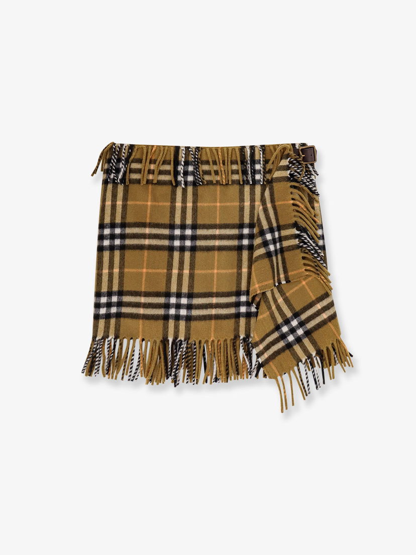 Sukňa Burberry Fringed Plaid Skirt Hnedá | 8099716C1422