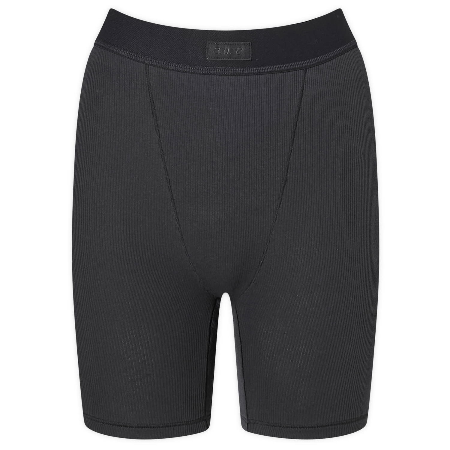 Boxerky SKIMS Ribbed Cotton Boxer Shorts Čierna | PN-HWS-0042-ST, 0