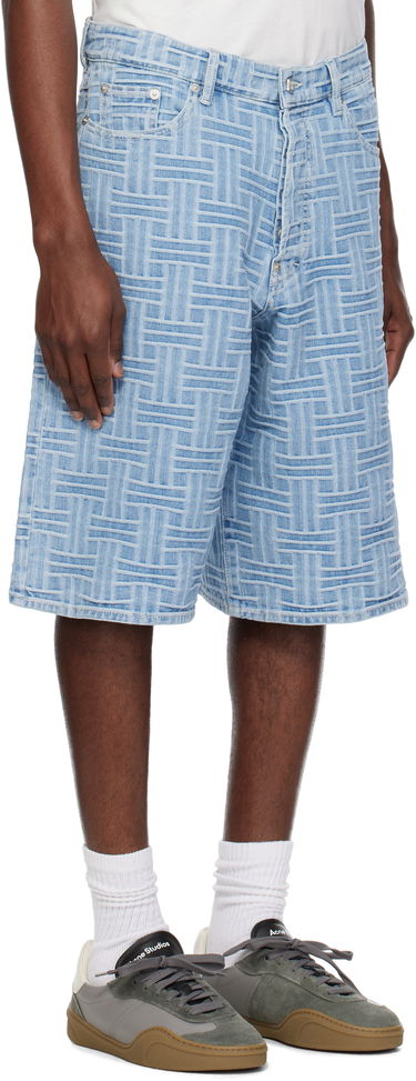 Šortky KENZO Kenzo Paris 'KENZO Weave' Straight Denim Shorts Modrá | FF55DS3396J4, 1