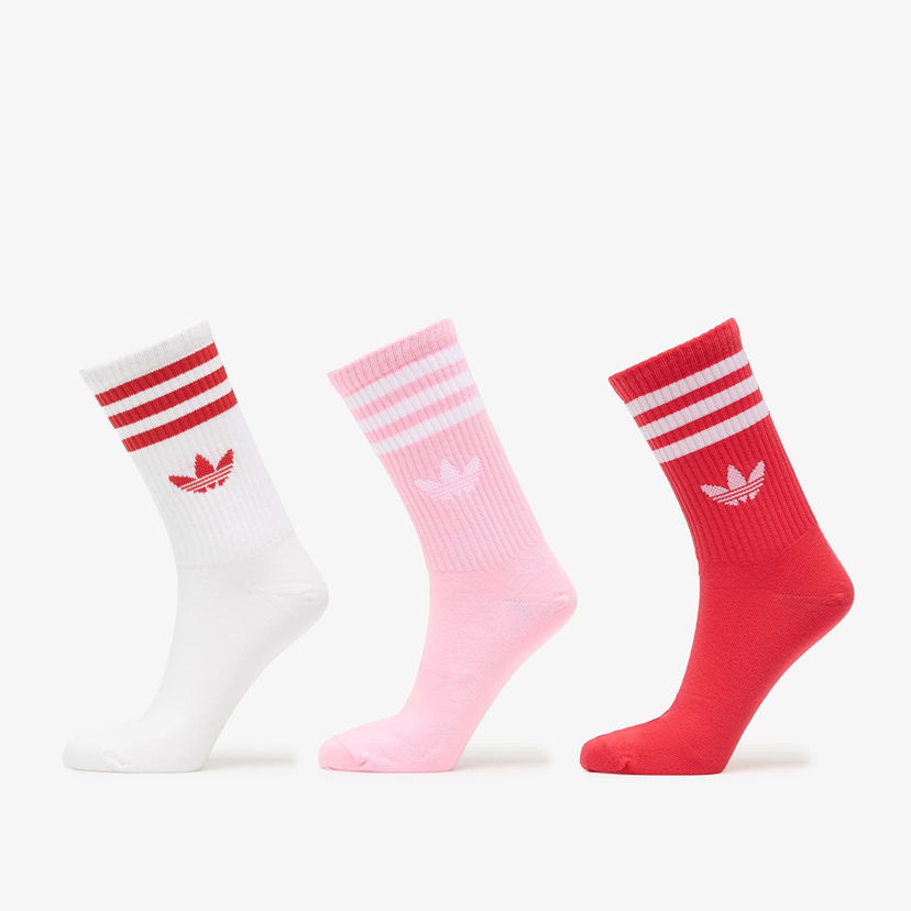 Ponožky adidas Originals Crew Socks 3-Pack with Trefoil Logo and 3-Stripes Rôznofarebný | KT1693