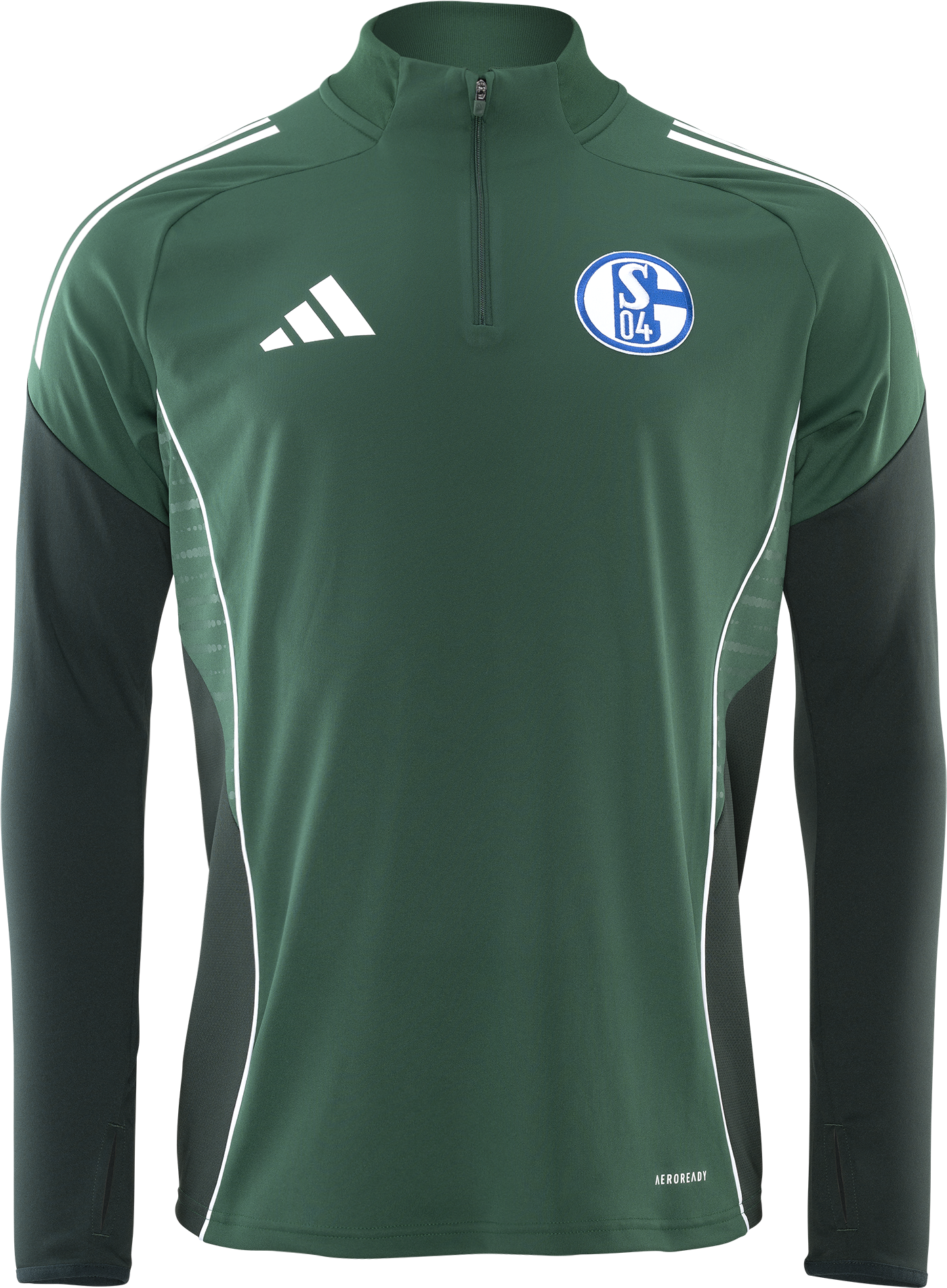 Mikina adidas Originals FC Schalke 04 Quarter-Zip Training Top Zelené | 6s04ji8938, 0