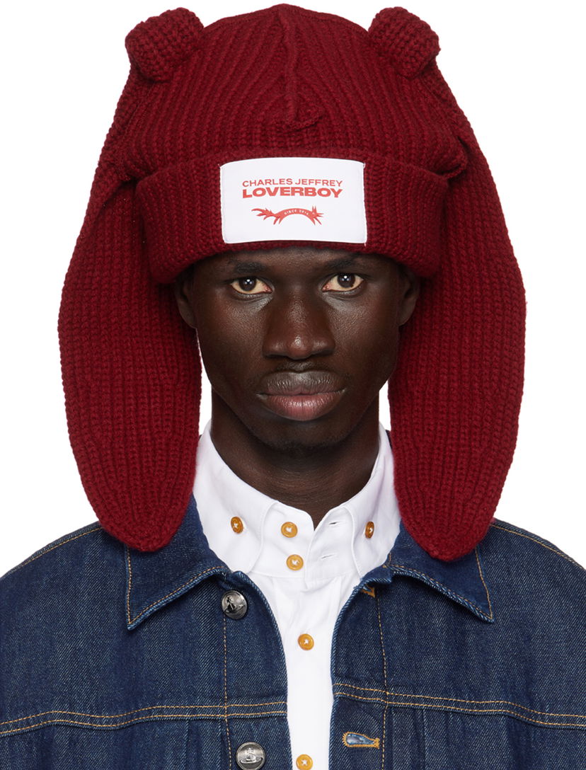 Kulicha Charles Jeffrey Loverboy Burgundy Chunky Rabbit Beanie Vínová | 41130306