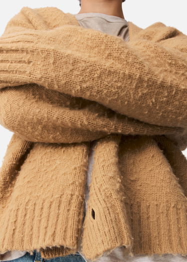 Sveter AXEL ARIGATO Studio Fuzzy Knit V-Neck Cardigan Béžová | A3731002, 6