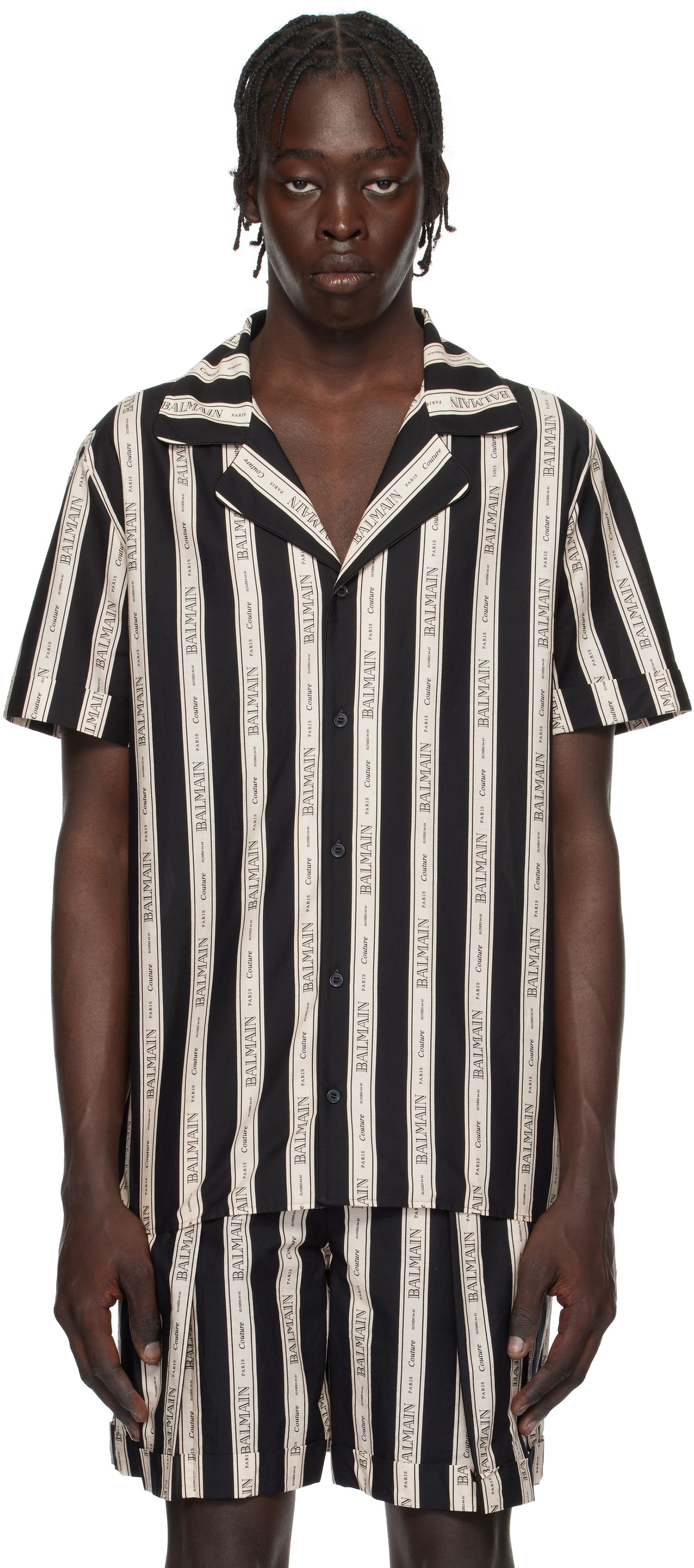 Košeľa Balmain Striped Shirt Čierna | EH1HN065CF80, 0
