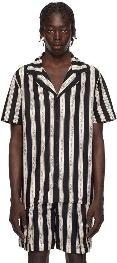 Košeľa Balmain Striped Shirt Čierna | EH1HN065CF80, 0