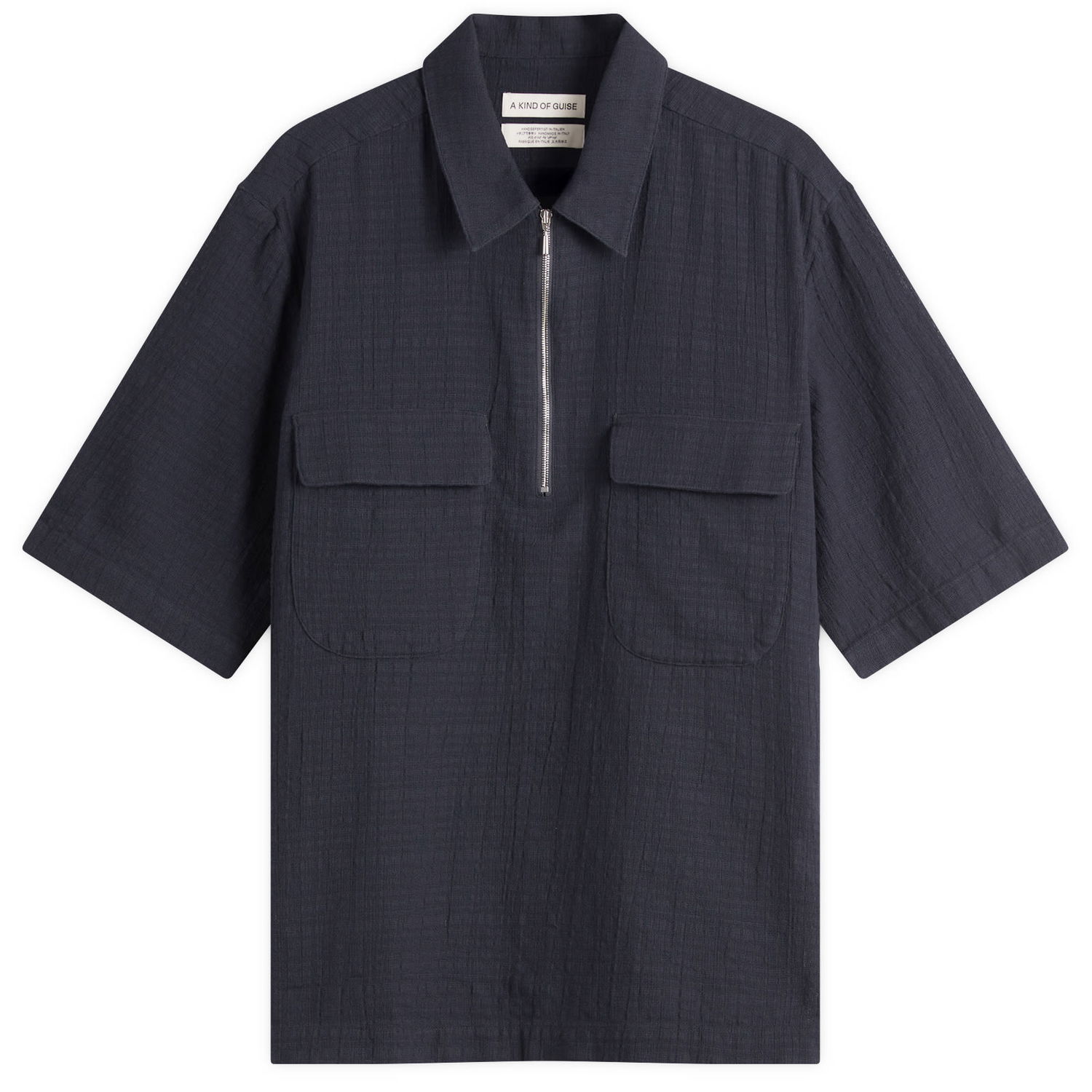 Košeľa A Kind of Guise A Kind of Guise Navin Zip Shirt, Size Large Navy | 152-13603-702, 0
