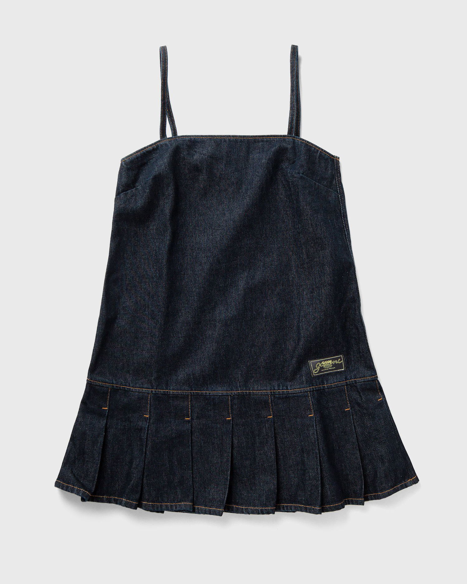 Sukňa GANNI Denim Strap Mini Dress With Pleated Skirt Modrá | J1622-077, 0