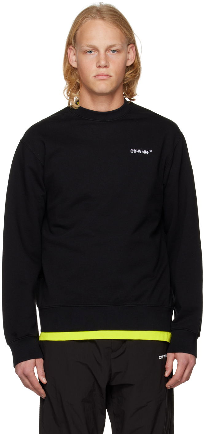 Mikina Off-White Embroidered Logo Sweatshirt Čierna | OMBA057C99FLE0101001, 0