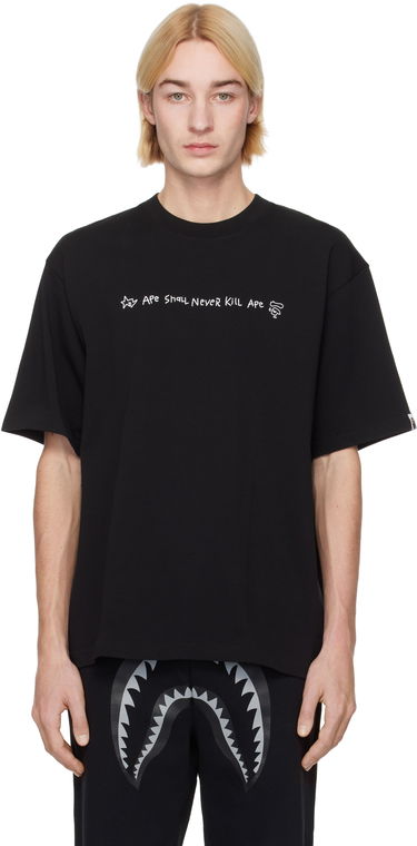 Tričko BAPE Hand Drawn Logo Relaxed Fit T-Shirt Čierna | 001TEK801334M, 0