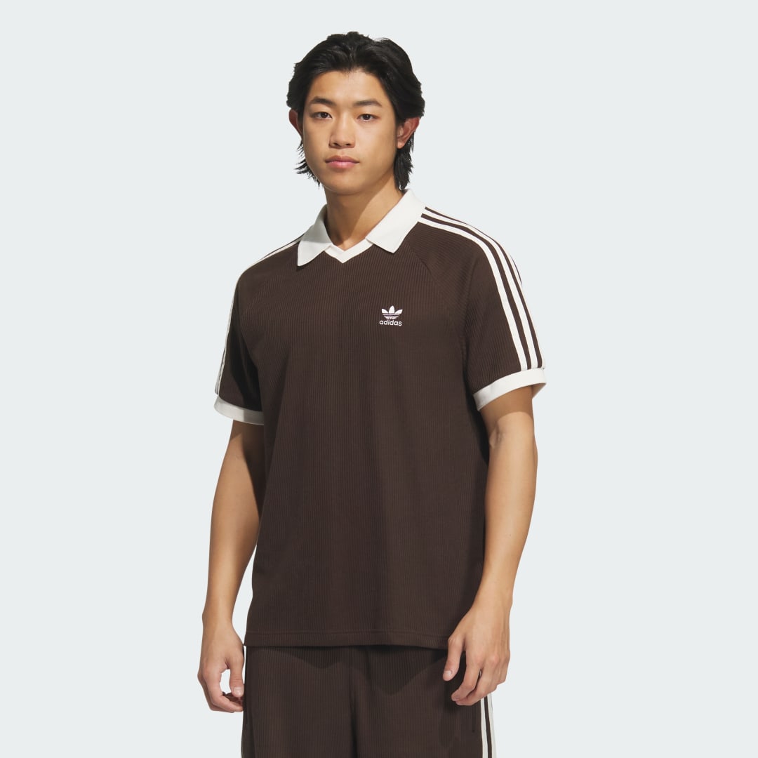 Polo tričko adidas Performance Waffle Short Sleeve Polo Shirt Hnedá | KB5462, 0