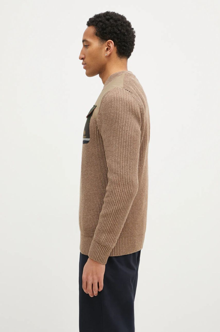 Sveter Baracuta Miller Knit Warm Wool Blend Sweater Hnedá | BRMAG0191, 1
