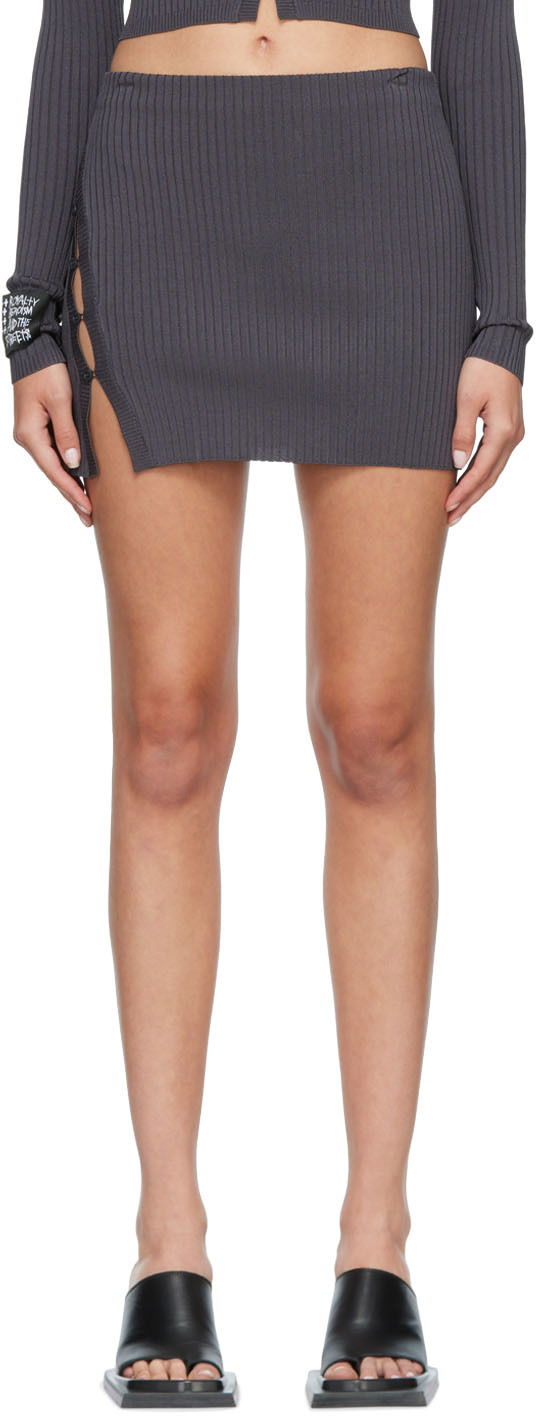 Sukňa Ksubi Ribbed Mini Skirt Šedá | WPF22SK008, 0