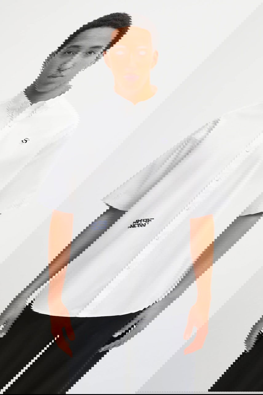 Košeľa AAPE by A Bathing Ape Short-Sleeved Regular Fit Button-Down Cotton Shirt AAPE Now Biela | AAPSRM8518XAO, 0