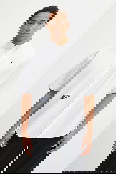 Košeľa AAPE by A Bathing Ape Short-Sleeved Regular Fit Button-Down Cotton Shirt AAPE Now Biela | AAPSRM8518XAO, 0