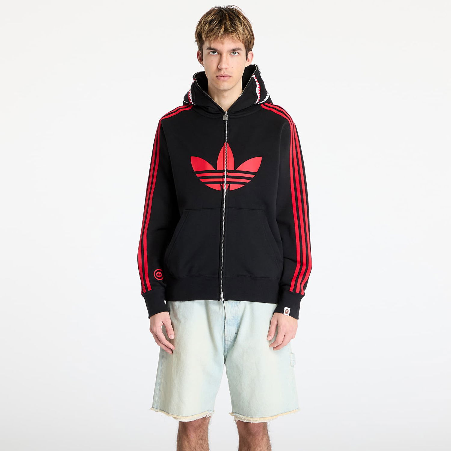 Mikina adidas Originals adidas x BAPE Shark Full-Zip Hoodie Čierna | JN7119, 0