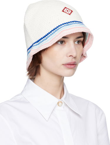 Klobúk Casablanca Casablanca Stripe Crochet Bucket Hat Biela | APS25-HAT-076-01, 1