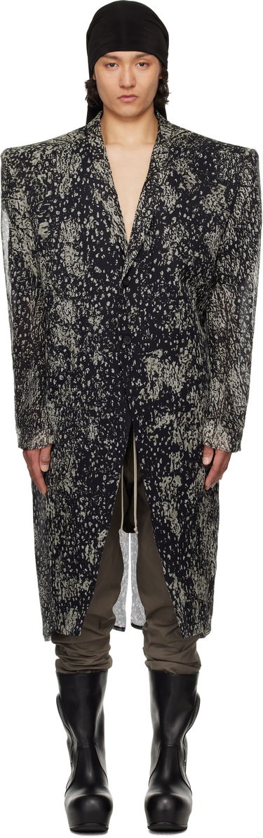 Kabáty Rick Owens Rick Owens Hollywood Ricks Print Coat Čierna | RU01E5931 SP1, 0