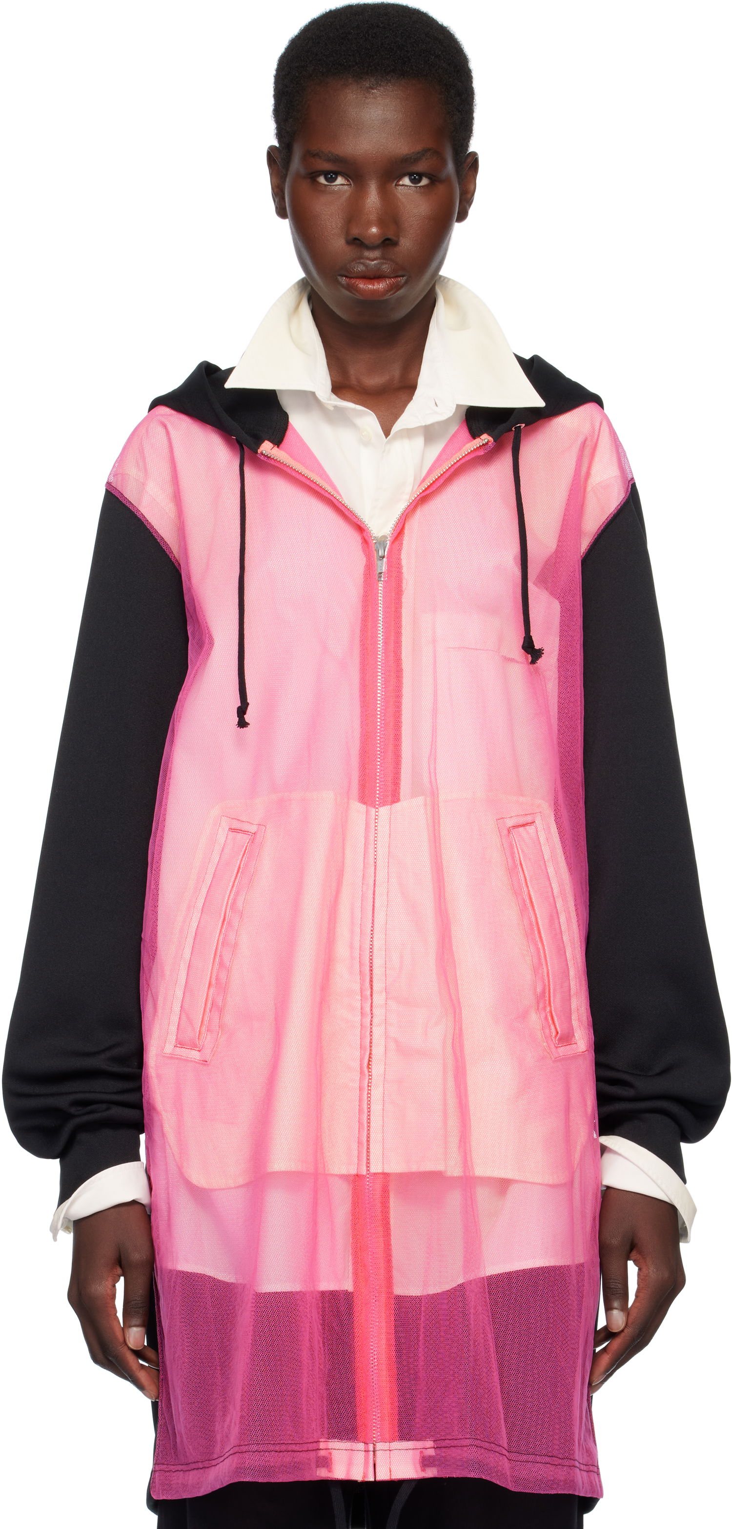 Mikina Comme des Garçons Homme Plus Thick & Tulle Zip-Up Hoodie Ružová | PO-T031-051, 0