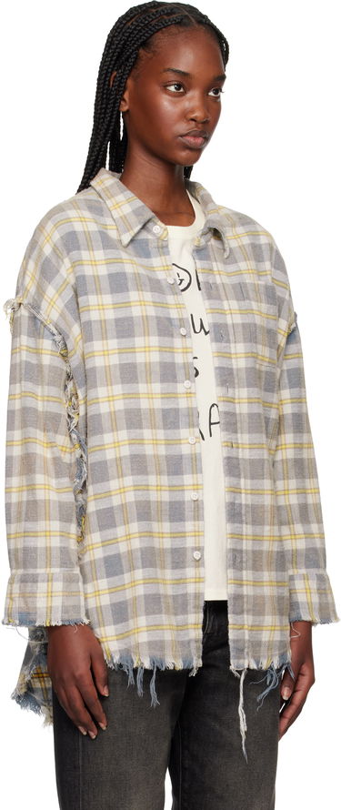 Košeľa R13 R13 Shredded Seam Drop Neck Shirt Šedá | R13WR075-R467B, 1