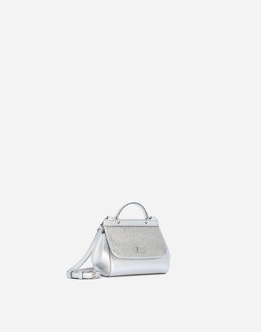 Kabelka Dolce & Gabbana Dolce & Gabbana Mini Sicily Nappa Leather Bag with Rhinestones Metalická | EB0003AA6308D848, 1