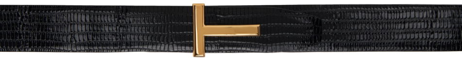 Opasok Tom Ford TOM FORD T Icon Lizard Embossed Leather Belt Čierna | TB178-LCL381G, 0