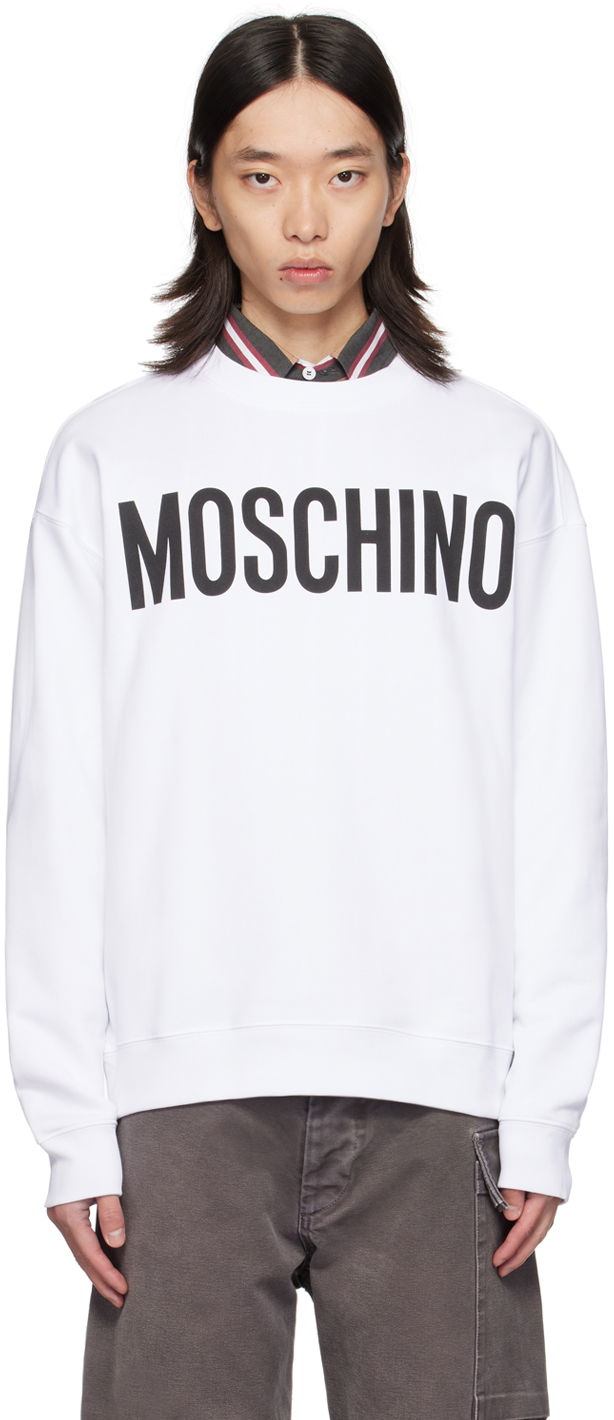 Mikina Moschino Sweatshirt With Printed Logo Biela | 242ZRA170170281001, 0