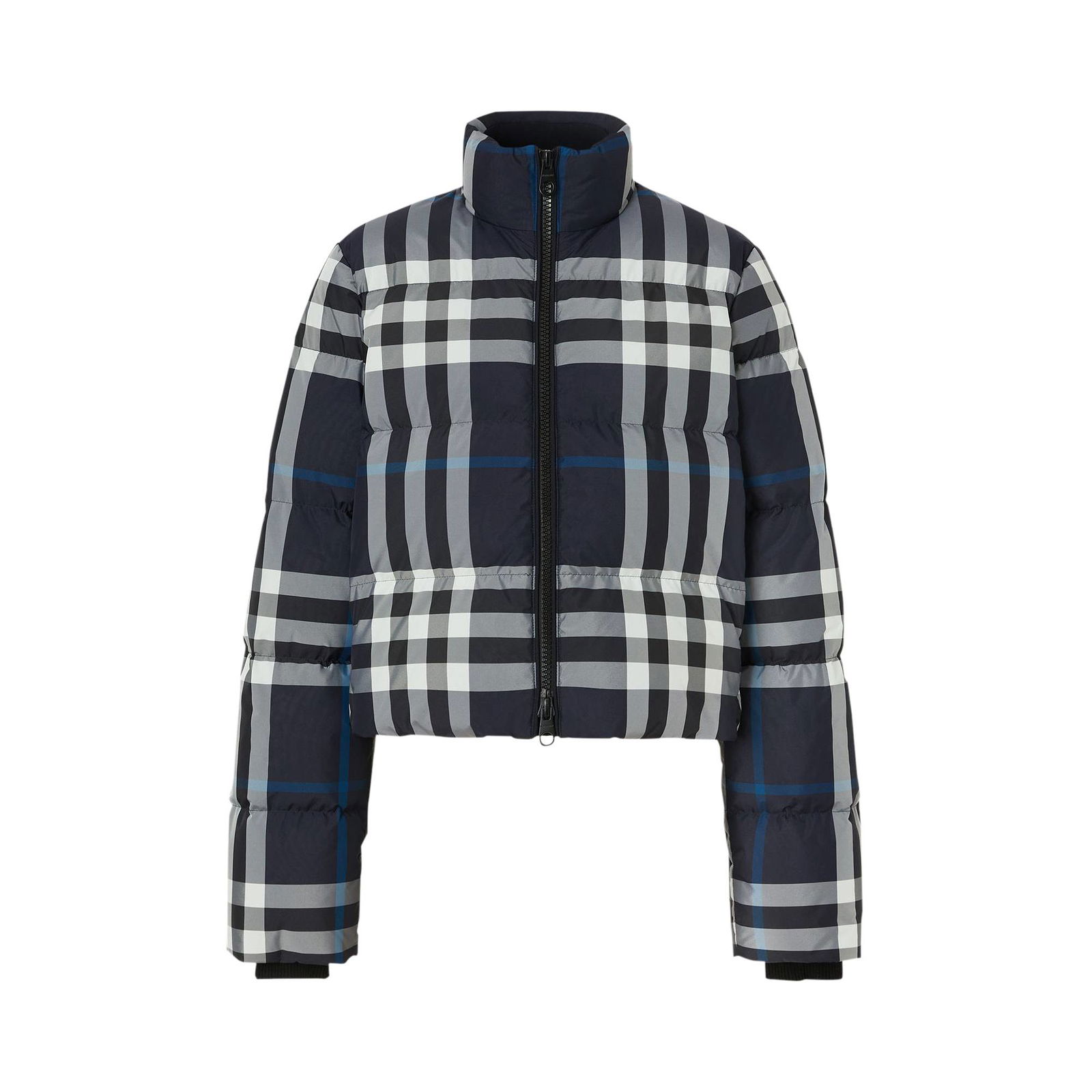 Night Check Cropped Puffer Jacket