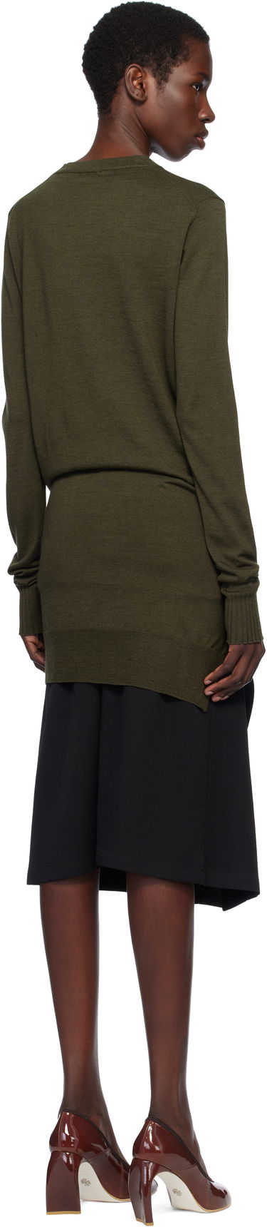 Sveter Stella McCartney Stella McCartney Mixed Wool Tie-Waist Sweater Zelené | 6K10463S2581, 2