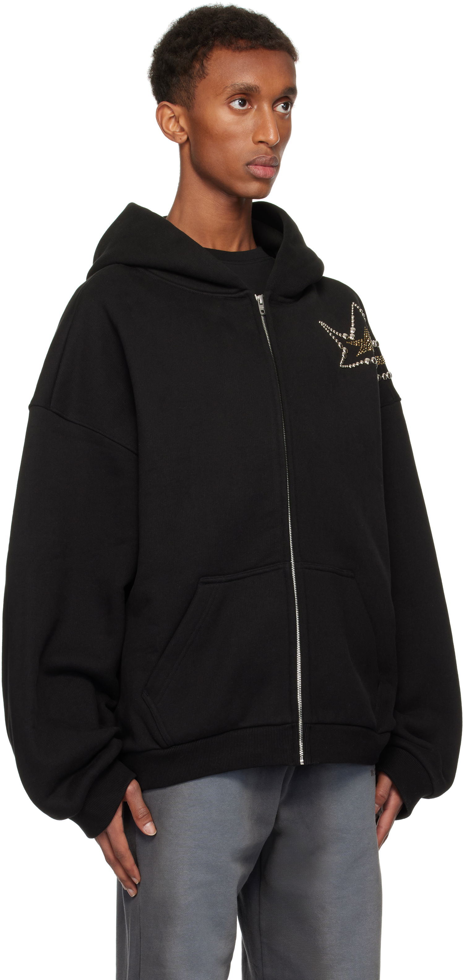 Mikina We11done We11done Meteor Zip Hoodie Čierna | WD-TJ3-24-864-U-BK, 1