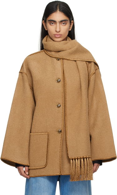 Kabáty TOTEME TOTEME Women's Scarf Embroidered Jacket Hnedá | 244-WRO918-FB0292, 0
