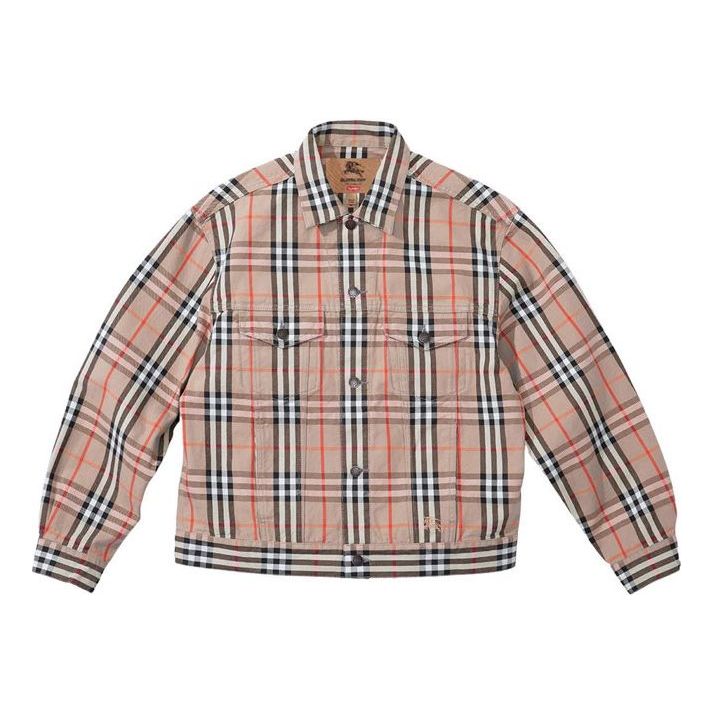 Bunda Supreme Denim Trucker Jacket by Supreme x Burberry Béžová | SUP-SS22-128, 0