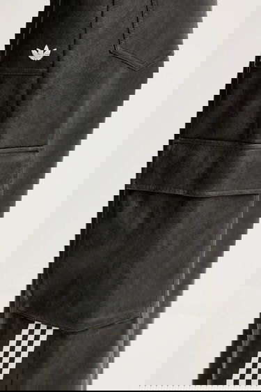 Cargo nohavice adidas Originals adidas Originals Faux Leather High Waist Wide Leg Cargo Pants Čierna | JX9226, 5
