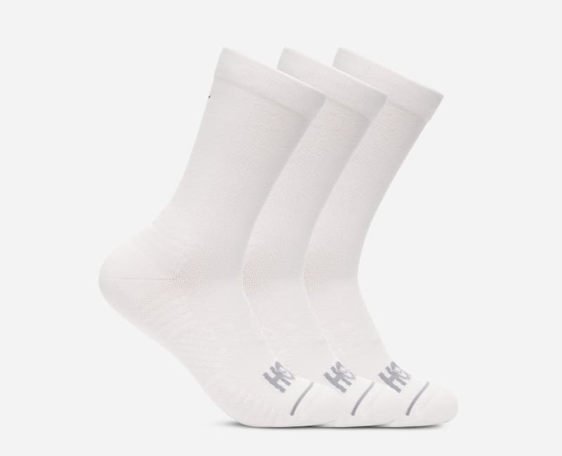 Ponožky Hoka One One Crew Run Socks, 3-Pack, Size Large Biela | 1122931-WHTWH, 0