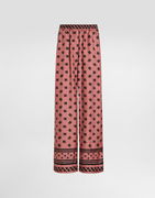 Dolce & Gabbana Silk Satin Jacquard Pajama Pants with All-over DG Logo