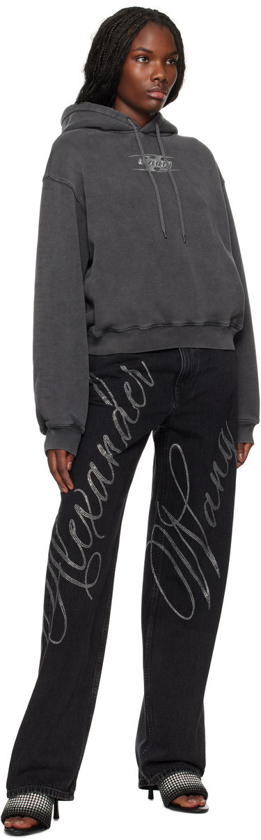Mikina Alexander Wang Blade Logo-Embossed Hoodie Čierna | 4CC4242107, 3