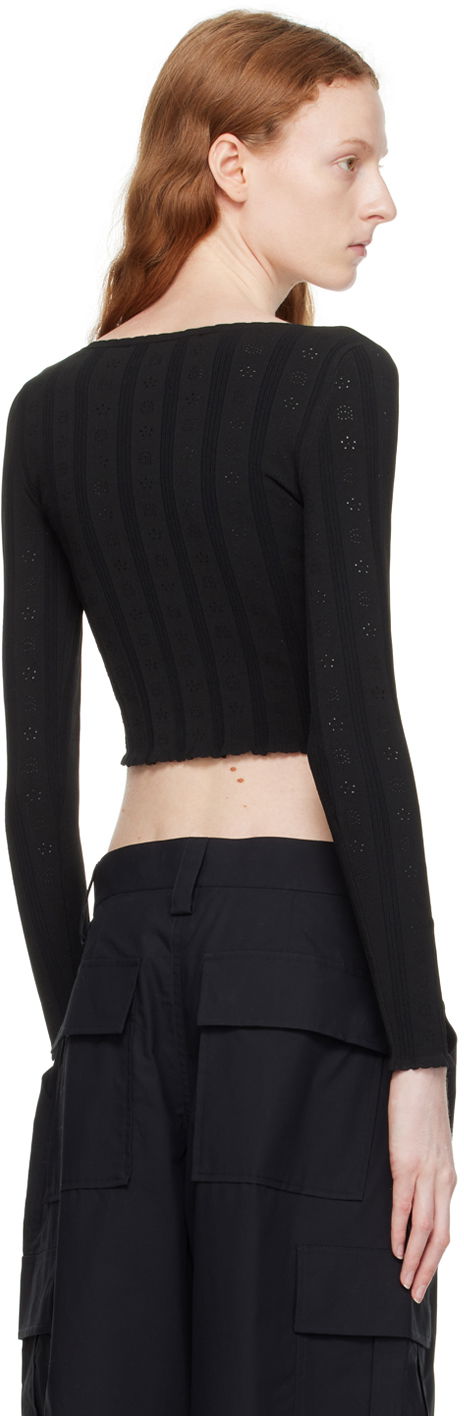 Alexander Wang.t Hardware Long Sleeve Cropped Top