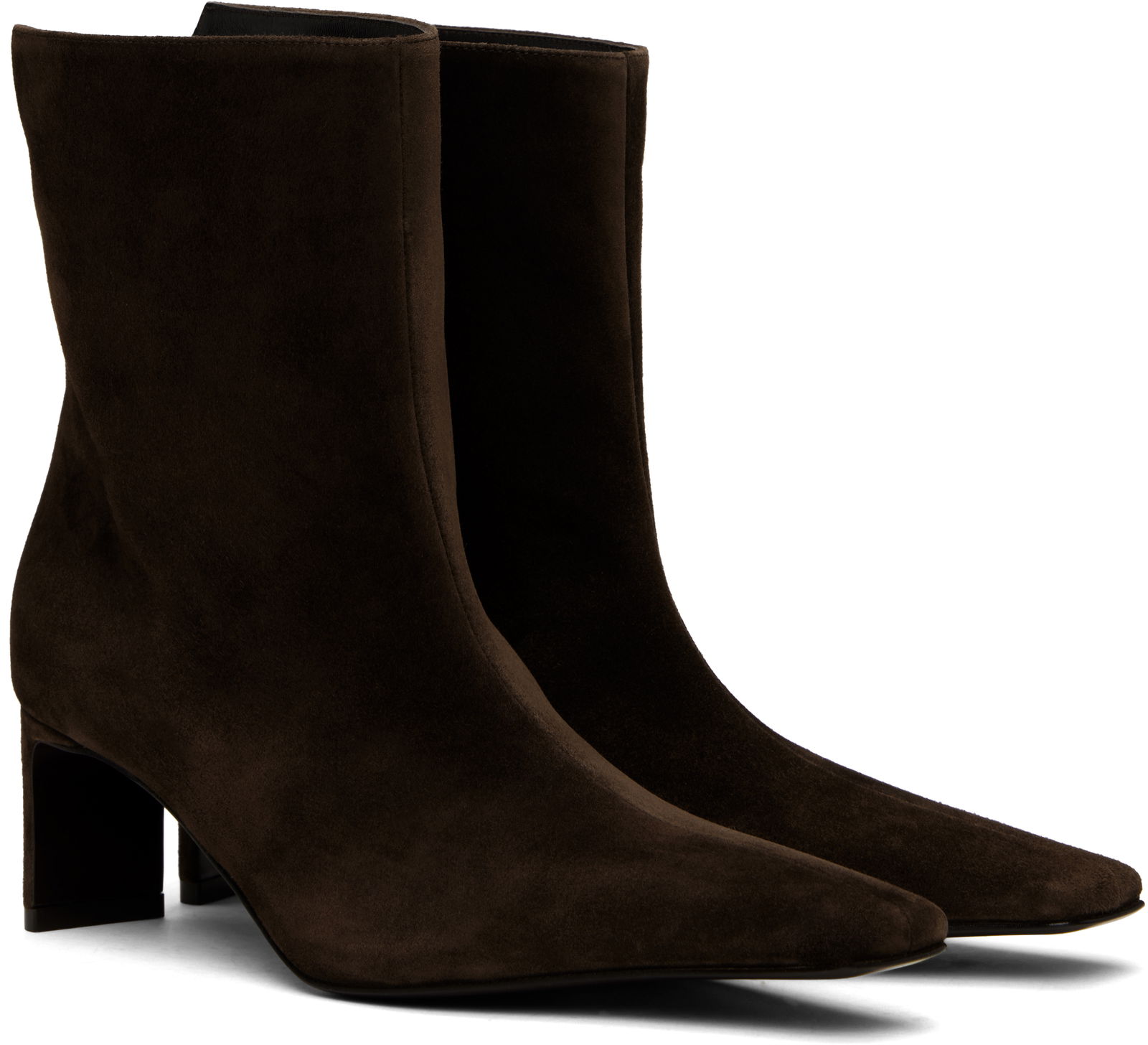 KHAITE Ona Suede Ankle Boots