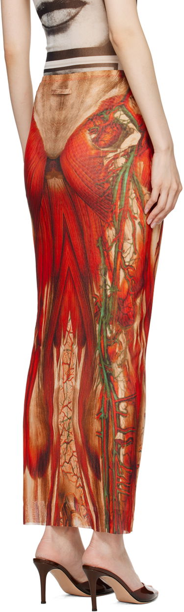 Sukňa Jean Paul Gaultier Jean Paul Gaultier 'The Écorché' Maxi Skirt Červená | 24/30-F-JU124-T554-301540, 2