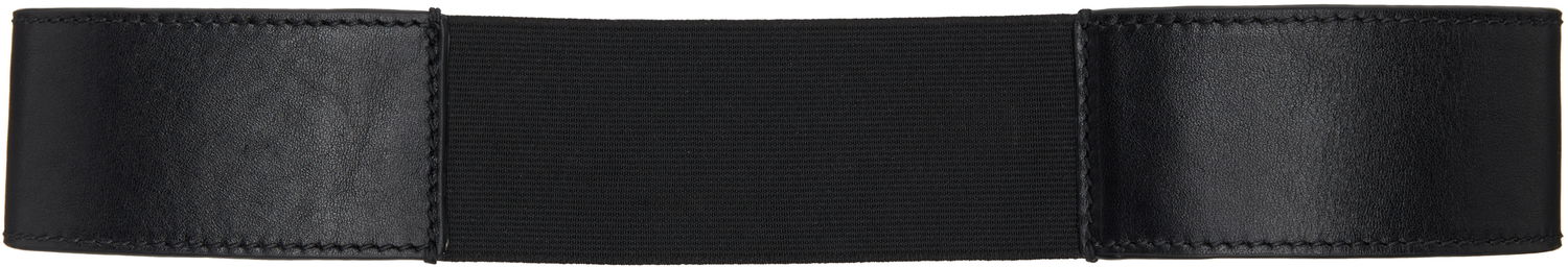 Opasok Dries Van Noten Dries Van Noten Elasticized Leather Belt with Clip Fastening Čierna | 252-021404-151, 1