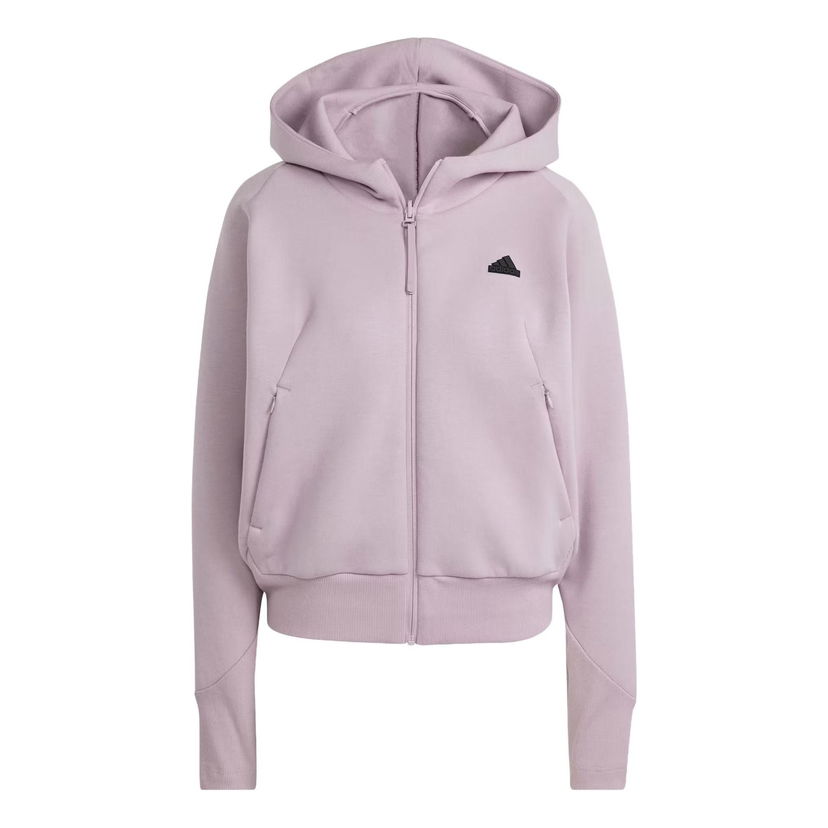 Mikina adidas Originals Z.N.E. Full-Zip Cropped Hoodie Fialová | IS3934