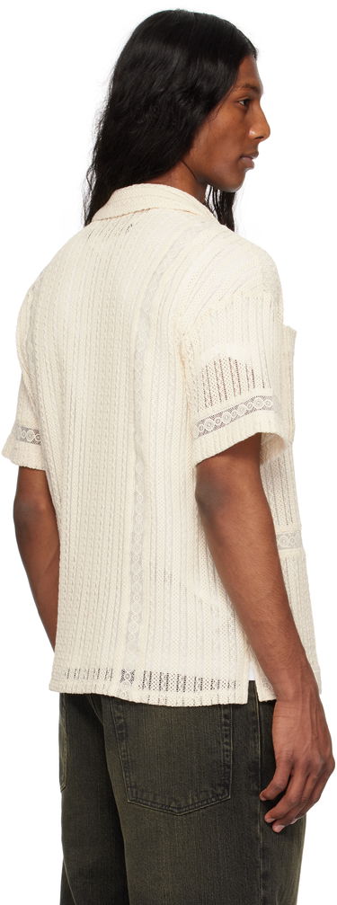 Košeľa Andersson Bell Andersson Bell Jacquard Stripe Short Sleeve Shirt Béžová | atb1279m, 2