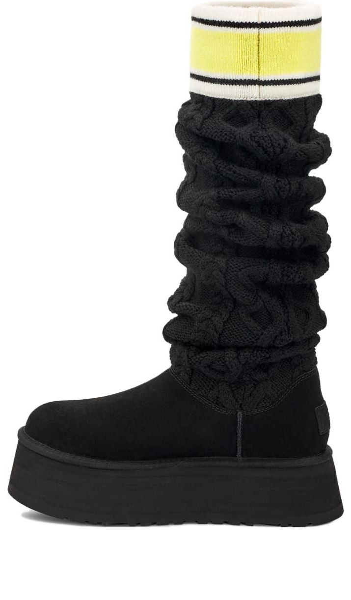 Tenisky a topánky UGG Classic Sweater Knit Tall Platform Boots Čierna | 1144044-BLK, 0