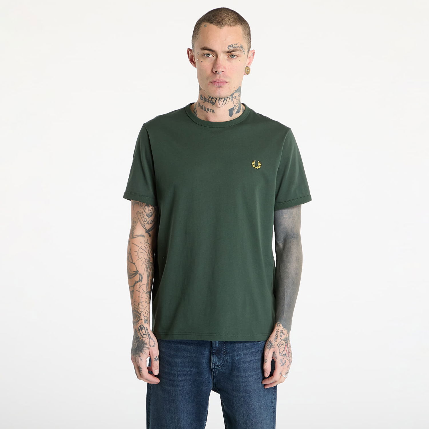 Tričko Fred Perry Fred Perry Ringer T-Shirt Zelené | M3519 X89, 0