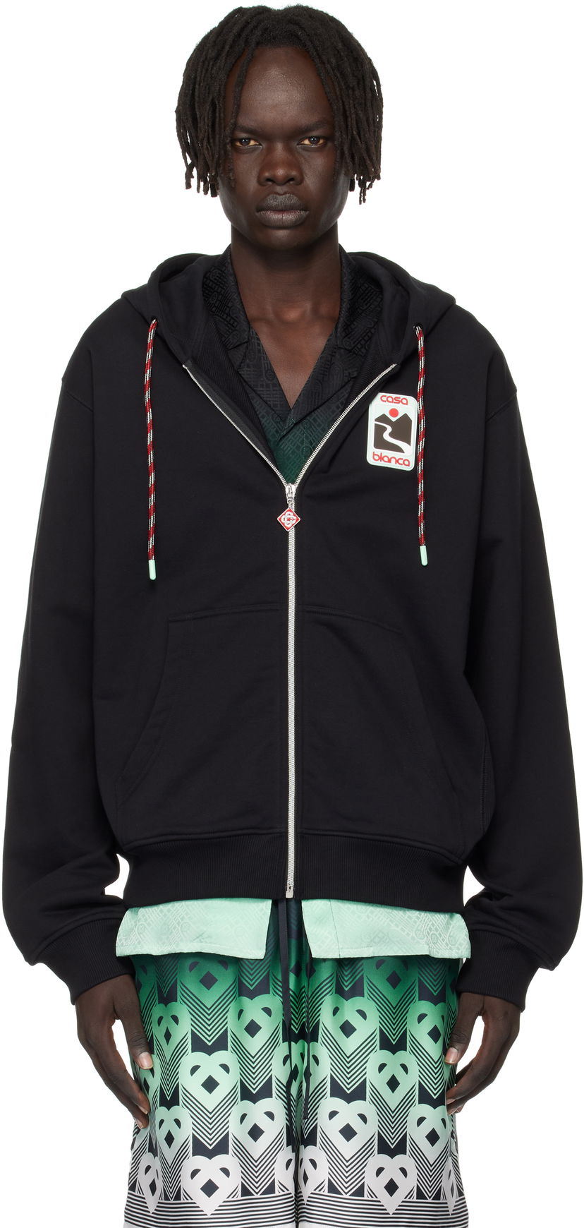 Mikina Casablanca Casablanca Sunset Valley Zip Hoodie Čierna | U-MPF25-JTP-150-01