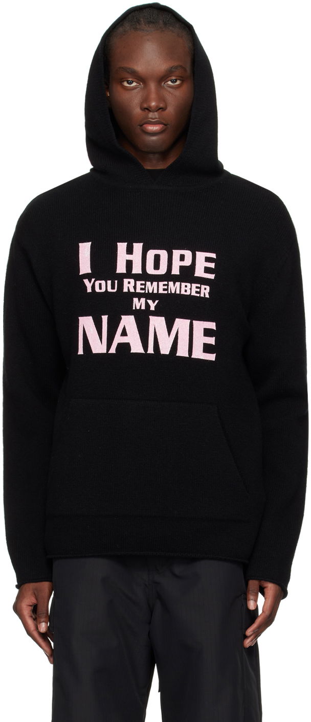 Mikina We11done We11done 'I Hope You Remember My Name' Graphic Print Hoodie Čierna | WD-KT2-24-616-U-BK, 0